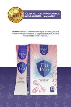 Erbatab Flu-pro Vitamin C Vitamin D3 Çinko Ve Karamürver Ekstresi 10 Stick