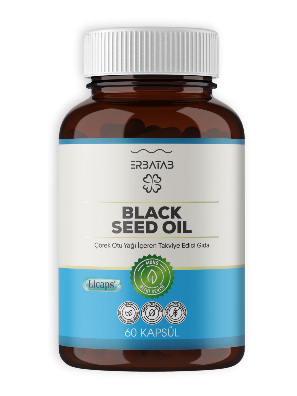 Erbatab Çörek Otu Yağı Black Seed Oil 60 Kapsül Licaps®