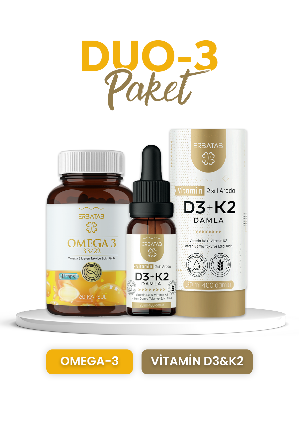 Erbatab Duo Paketi 3 (Omega 3 + D3K2 Damla)